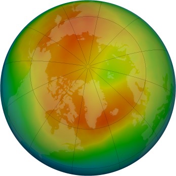 Arctic ozone map for 2015-01